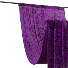 Purple Crushed Velvet Backdrop Curtain – 5ft x 12ft Event Drape with Rod Pocket, Privacy Panel for Photo Booths & Events