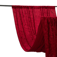Red Crushed Velvet Backdrop Curtain – 5ft x 12ft Event Drape with Rod Pocket, Privacy Panel for Photo Booths & Events
