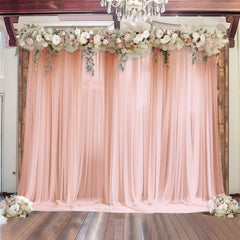 Blush Sheer Backdrop Drape – 5ft x 14ft Wedding Arch & Ceiling Decor Panel, Wrinkle Free with Soft Shimmer
