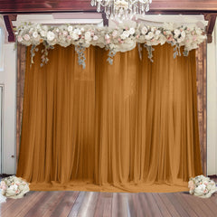 Gold Sheer Backdrop Drape – 5ft x 14ft Wedding Arch & Ceiling Decor Panel, Wrinkle Free with Soft Shimmer