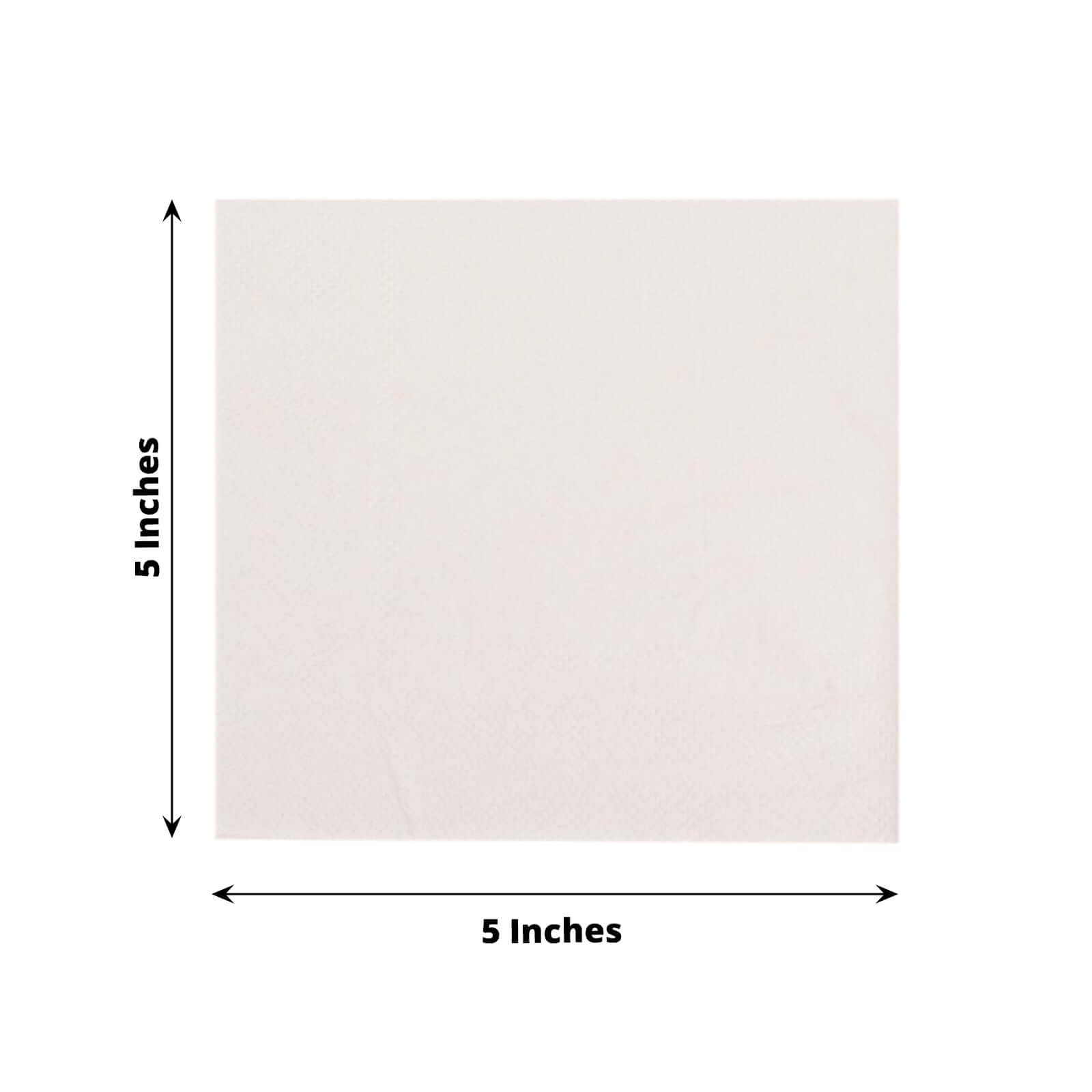 50-Pack Paper Beverage Napkins White - 2 Ply Disposable Soft 18GSM Cocktail Napkins 5"x5"