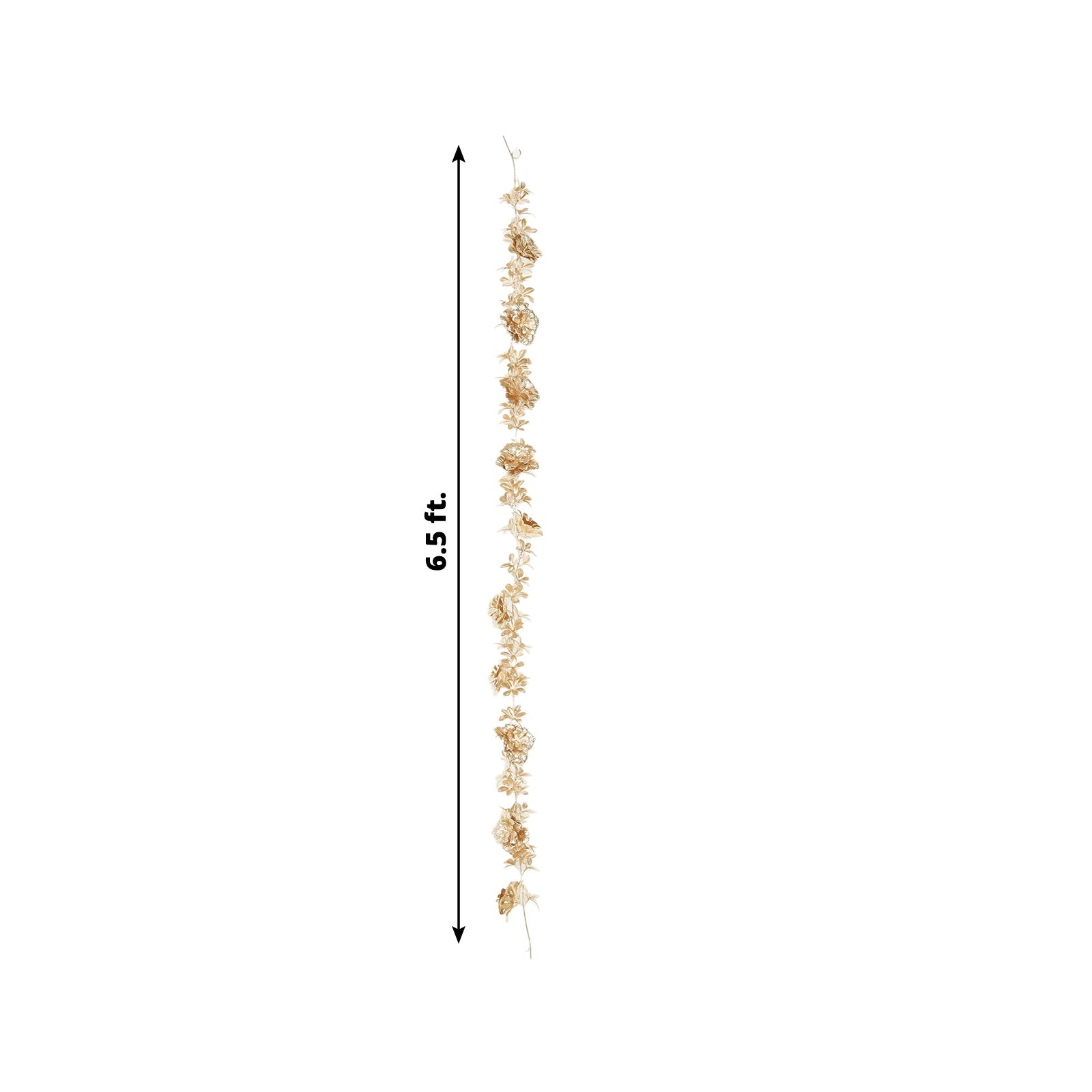 6.5ft Metallic Gold Artificial Flower Garland  - Magnolia & Jasmine Hanging Vine for Table, Arch & Backdrop Decor