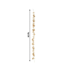 6.5ft Metallic Gold Artificial Flower Garland  - Magnolia & Jasmine Hanging Vine for Table, Arch & Backdrop Decor