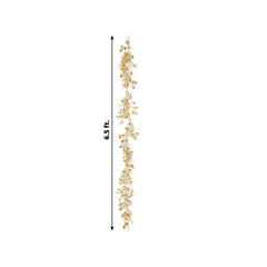 6.5ft Metallic Gold Artificial Ivy Leaves Garland - Hanging Vine for Table, Arch & Backdrop Decor