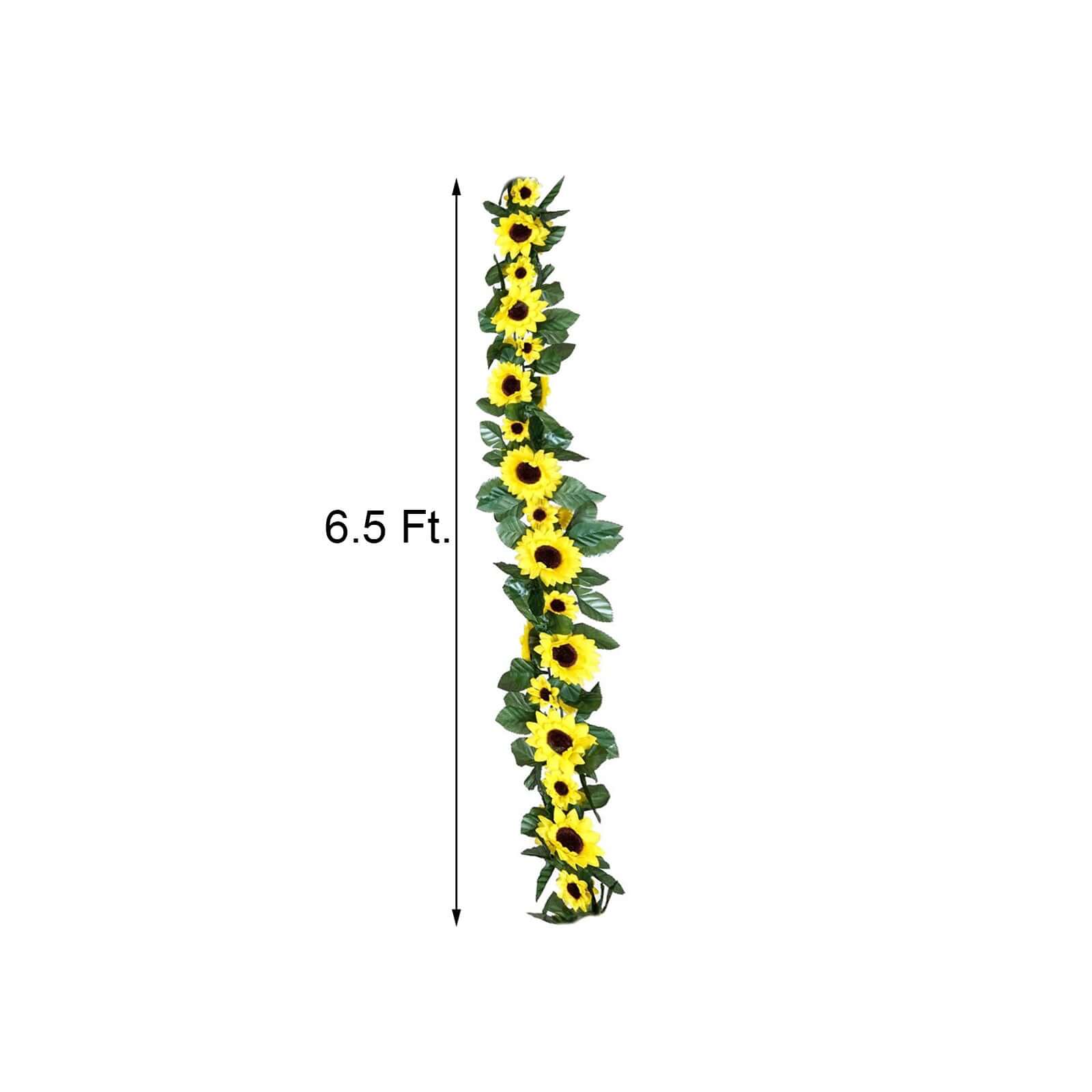 6.5ft Artificial Silk Sunflower Table Garland, Flower Vine Chain