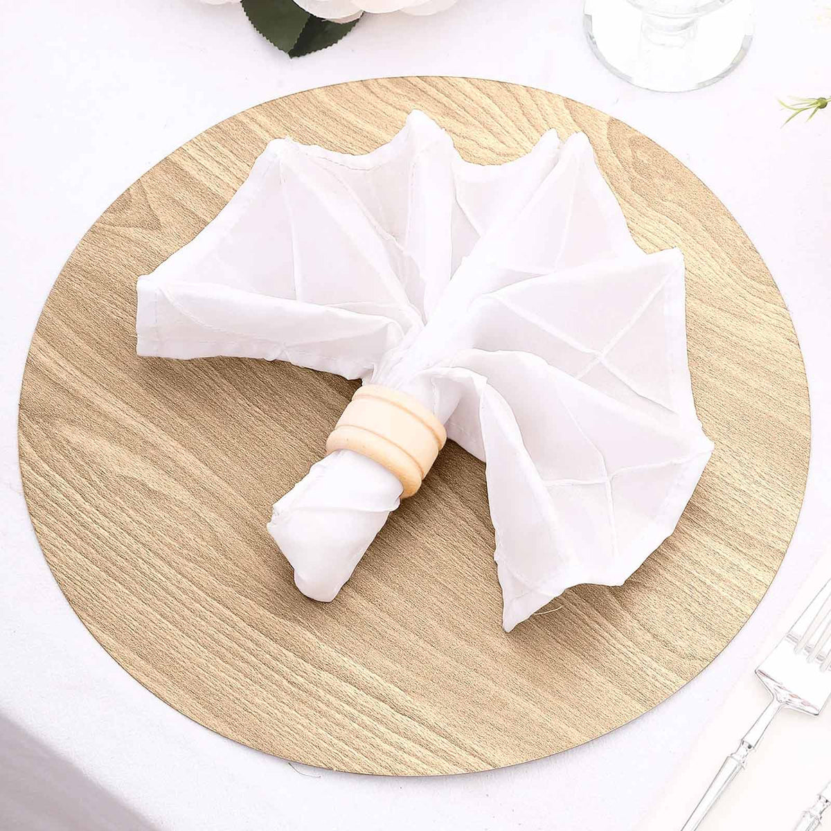 6-Pack Disposable Table Placemats in Natural with Walnut Wood Design - Cardboard Placemats for Rustic & Farmhouse Themes 13"