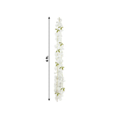 2-Pack Garland String Lights Jasmine Silk Flower Design White Warm White - Battery Operated Hanging Décor 6ft