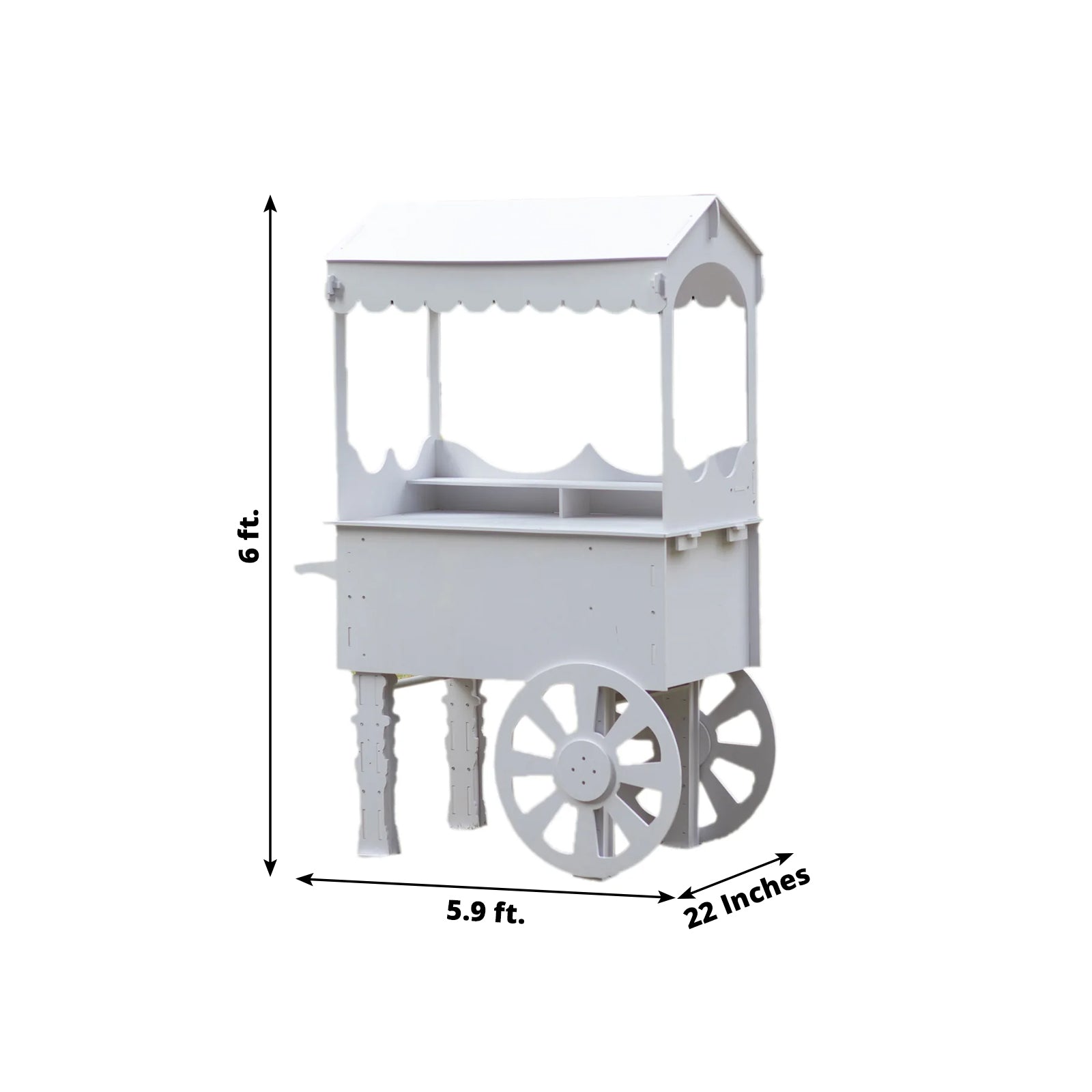 6ft Dessert Cart Display Stand with Wheels for Party Decorated Candy Cart for Birthdays Weddings