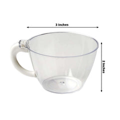 24-Pack Disposable Plastic Coffee Cups with Handles - 6oz Clear Hard Tea Mugs for Hot Beverages