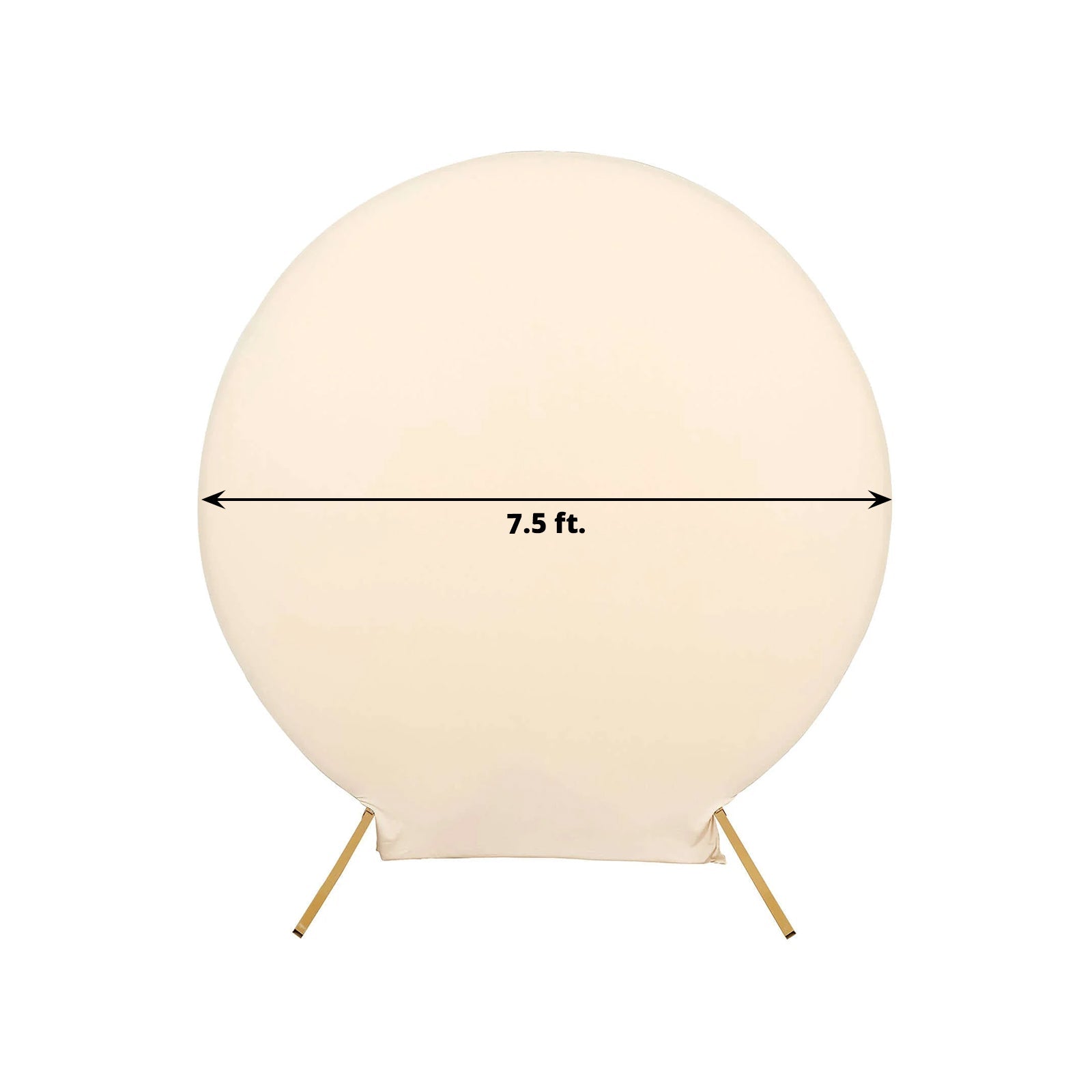 7.5ft Matte Beige Round Spandex Fit Party Backdrop Stand Cover
