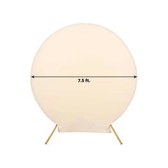 7.5ft Matte Beige Round Spandex Fit Party Backdrop Stand Cover