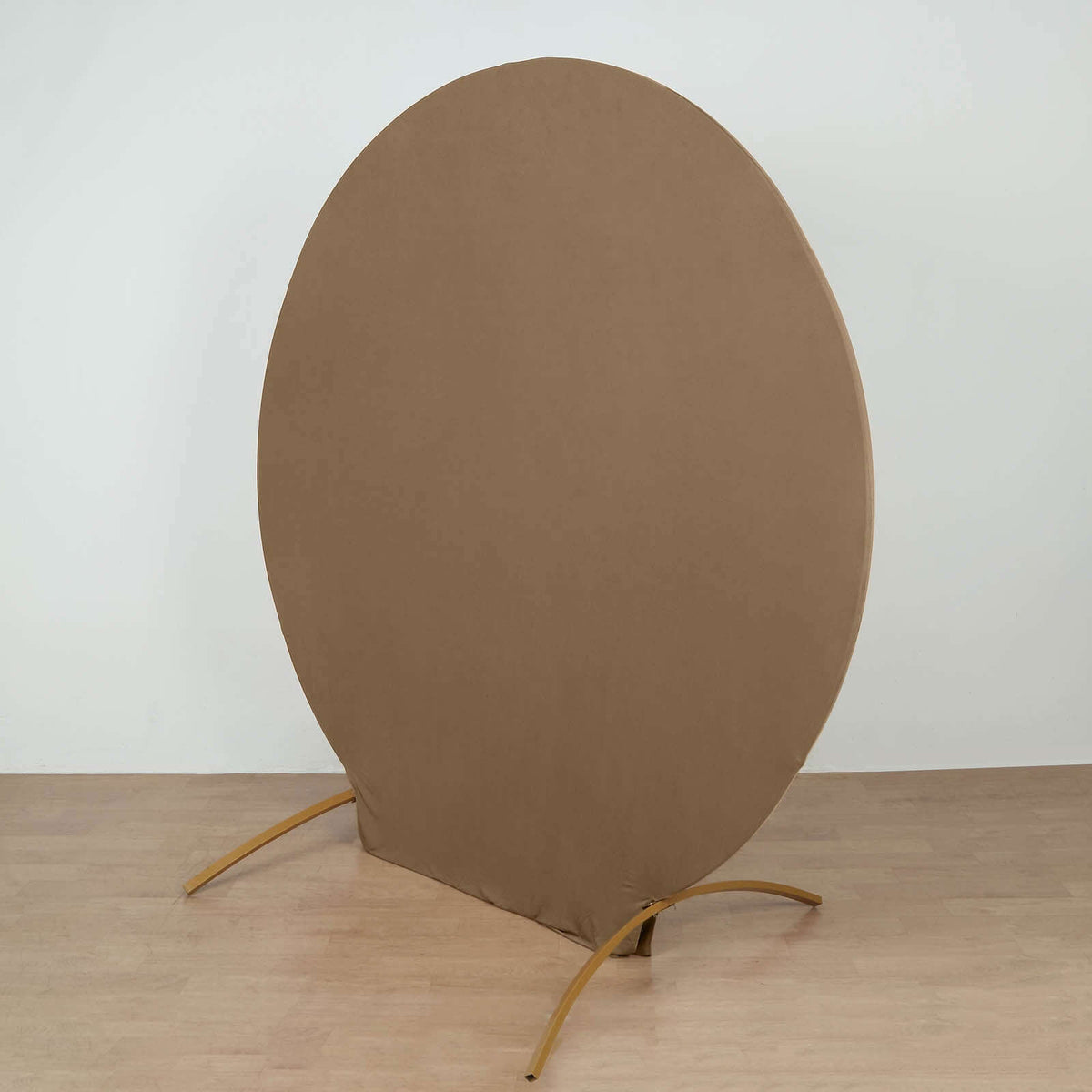7.5ft Taupe Round Spandex Fit Party Backdrop Stand Cover