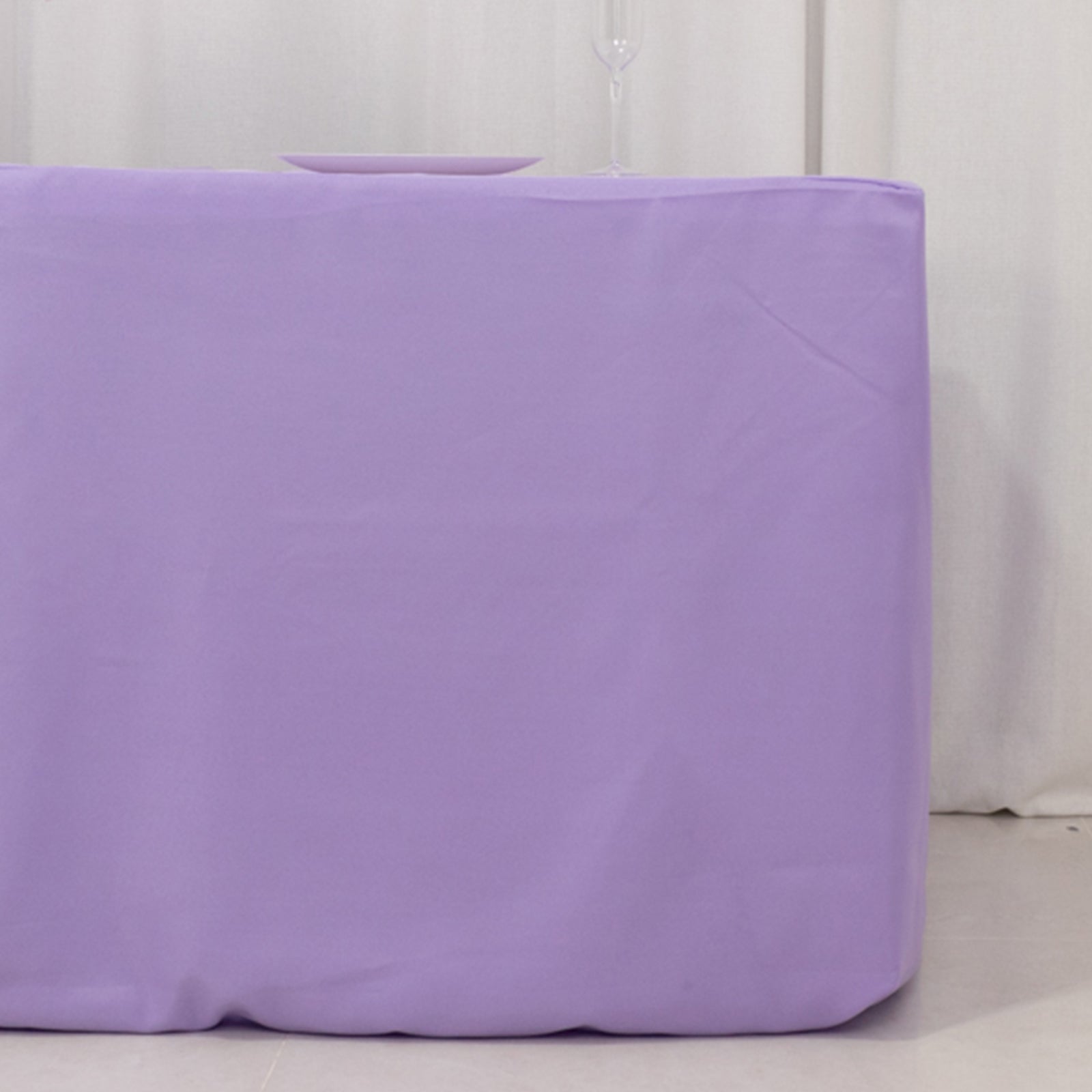 Fitted Polyester 72"x30" Rectangle Tablecloth Lavender Lilac - Durable Table Cover