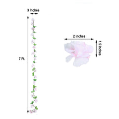 2 Pack 7ft Blush Artificial Cherry Blossom Flower Garland