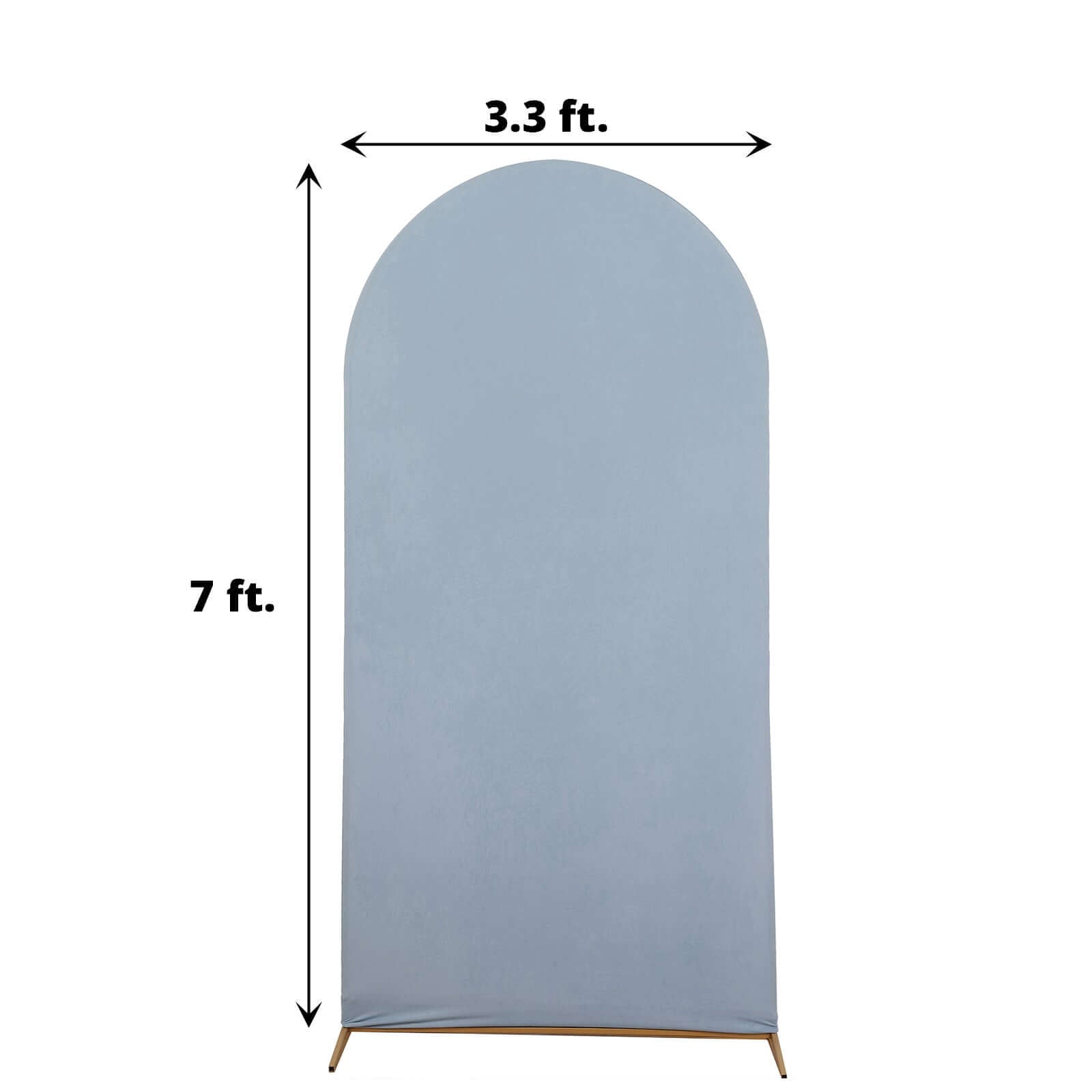 7ft Matte Dusty Blue Spandex Fitted Chiara Backdrop Stand Cover For Round Top Wedding Arch