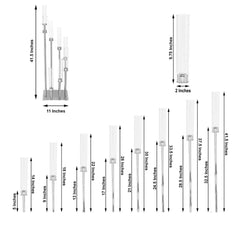 8 Arm Cluster Taper Candle Holder Silver - Stunning Large Candle Arragement With Clear Glass Shades for Grand Banquets & Celebrations 42"