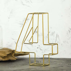 8" Tall Gold Freestanding 3D Decorative Metal Wire Numbers, Wedding Table Numbers -4