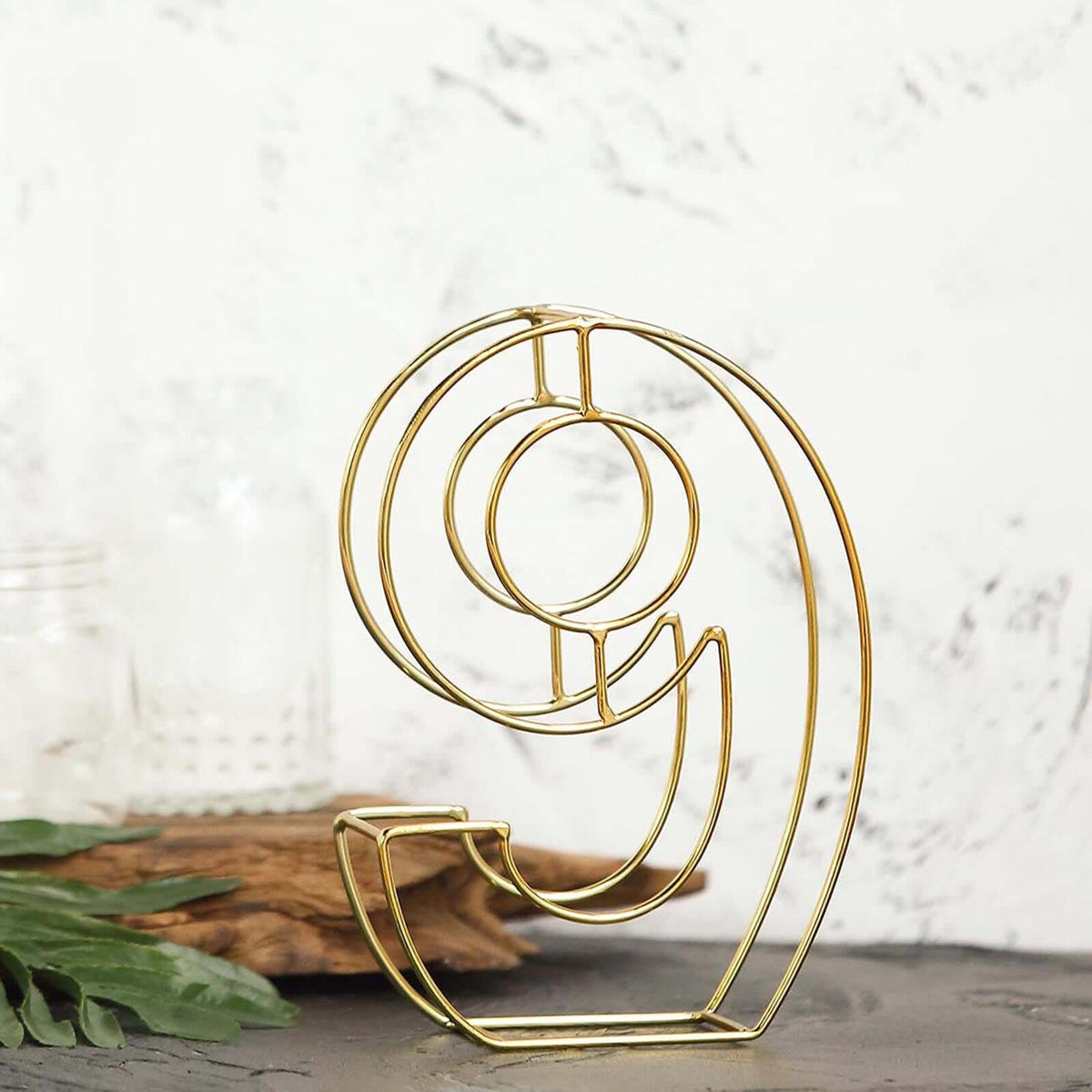 8" Tall Gold Freestanding 3D Decorative Metal Wire Numbers, Wedding Table Numbers -9