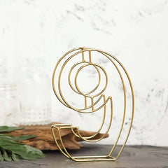 8" Tall Gold Freestanding 3D Decorative Metal Wire Numbers, Wedding Table Numbers -9