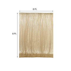 8ftx8ft Champagne Sequin Event Curtain Drapes, Backdrop Event Panel