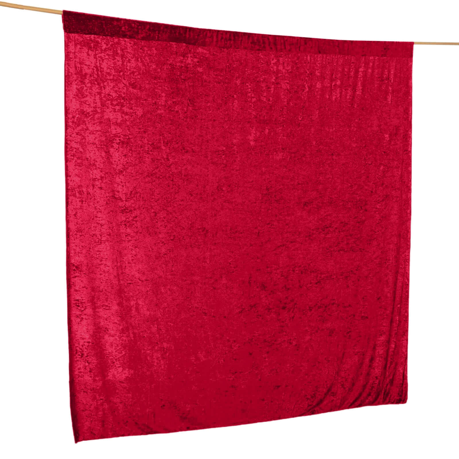 Burgundy Crushed Velvet Backdrop Curtain – 8ft x 8ft Event Drape with Rod Pocket, Privacy Panel for Photo Booths & Events