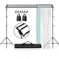 8ftX10ft Metal Triple Crossbar Adjustable Photography Backdrop Stand