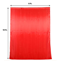 8ftx10ft Red Satin Event Curtain Drapes, Backdrop Event Panel