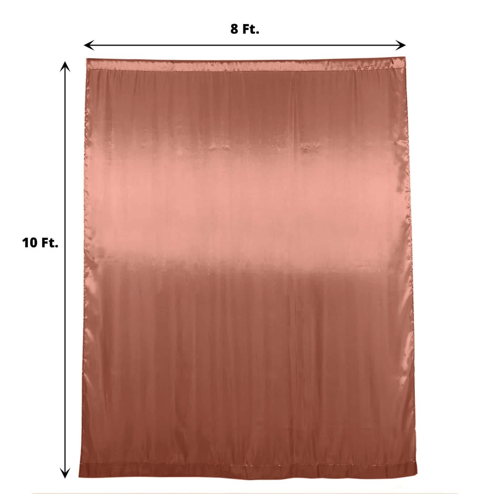 8ftx10ft Terracotta (Rust) Satin Event Curtain Drapes, Backdrop Event Panel