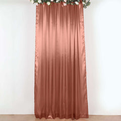 8ftx10ft Terracotta (Rust) Satin Event Curtain Drapes, Backdrop Event Panel