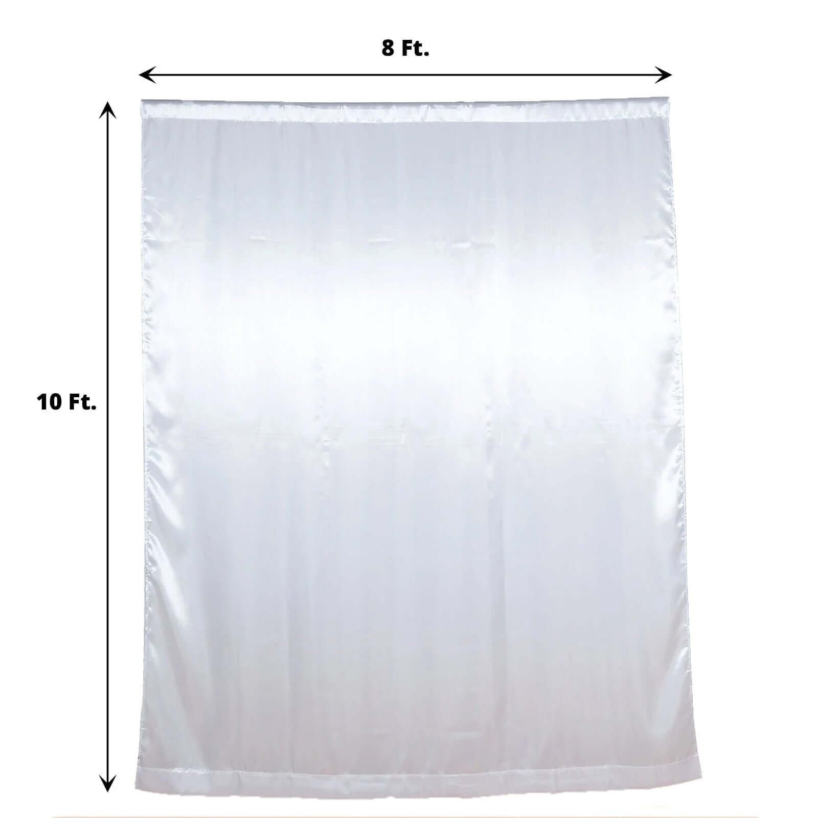 8ftx10ft White Satin Event Curtain Drapes, Backdrop Event Panel
