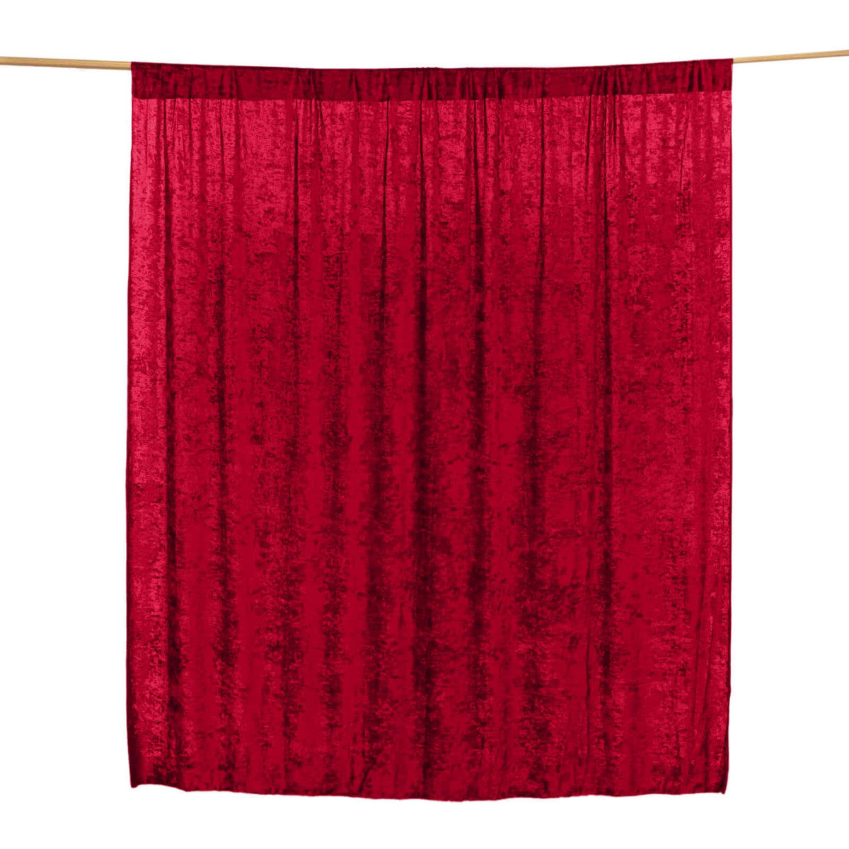 Burgundy Crushed Velvet Backdrop Curtain – 8ft x 8ft Event Drape with Rod Pocket, Privacy Panel for Photo Booths & Events