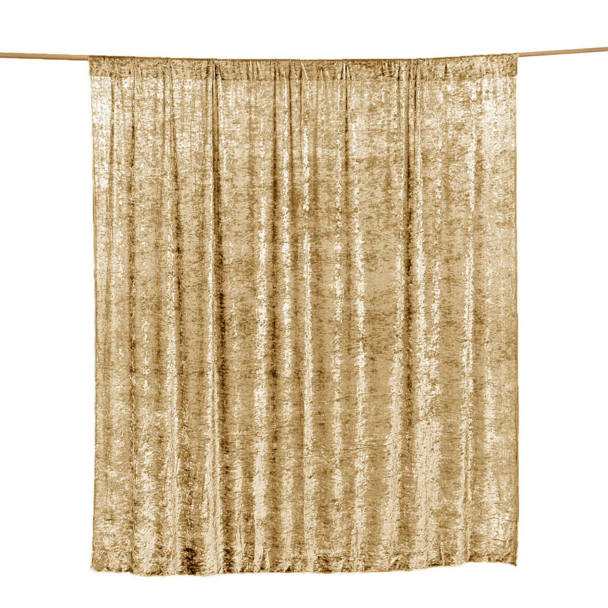 Champagne Crushed Velvet Backdrop Curtain – 8ft x 8ft Event Drape with Rod Pocket, Privacy Panel for Photo Booths & Events