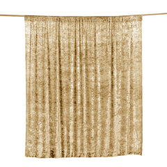 Champagne Crushed Velvet Backdrop Curtain – 8ft x 8ft Event Drape with Rod Pocket, Privacy Panel for Photo Booths & Events