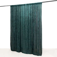 Hunter Emerald Green Crushed Velvet Backdrop Curtain – 8ft x 8ft Event Drape with Rod Pocket, Privacy Panel for Photo Booths & Events