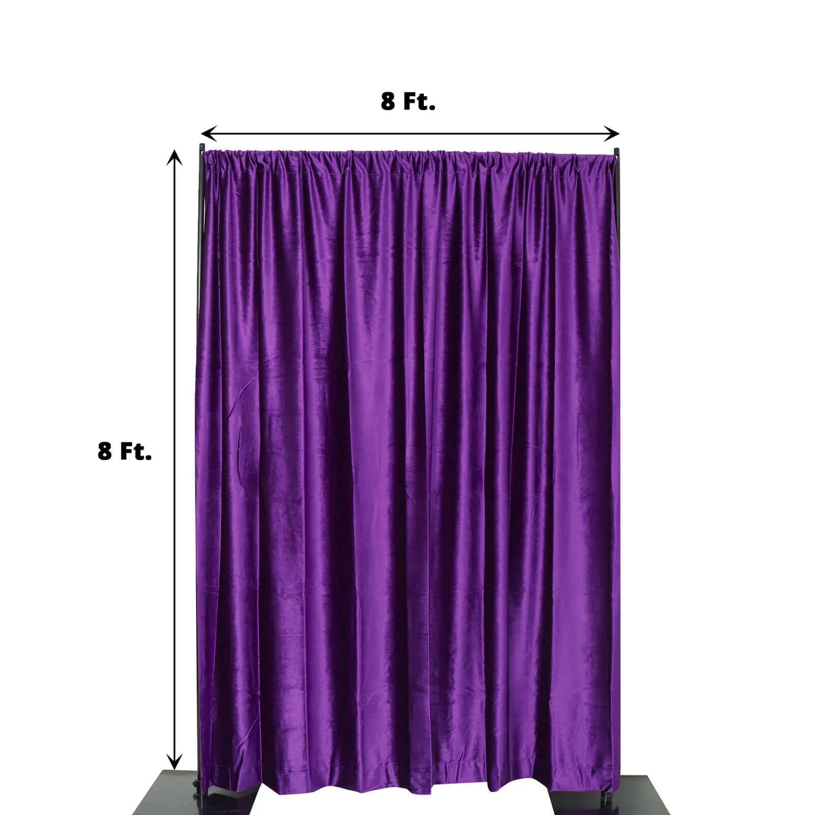 Purple Crushed Velvet Backdrop Curtain – 8ft x 8ft Event Drape with Rod Pocket, Privacy Panel for Photo Booths & Events