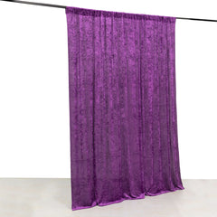 Purple Crushed Velvet Backdrop Curtain – 8ft x 8ft Event Drape with Rod Pocket, Privacy Panel for Photo Booths & Events