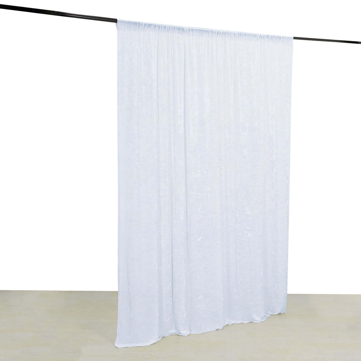 White Crushed Velvet Backdrop Curtain – 8ft x 8ft Event Drape with Rod Pocket, Privacy Panel for Photo Booths & Events