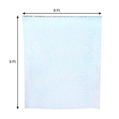 8ftx8ft Iridescent Blue Big Payette Sequin Event Curtain Drapes, Backdrop Event Panel