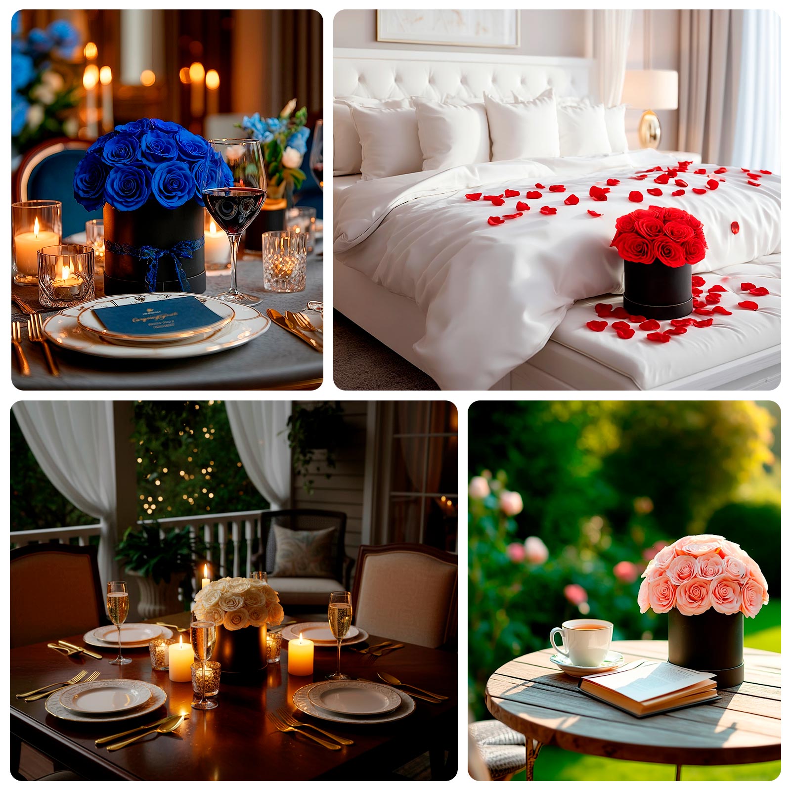 Red Soap Rose Bouquet Flower Box Arrangement – 27pcs Roses in 6" Black Round Gift Box