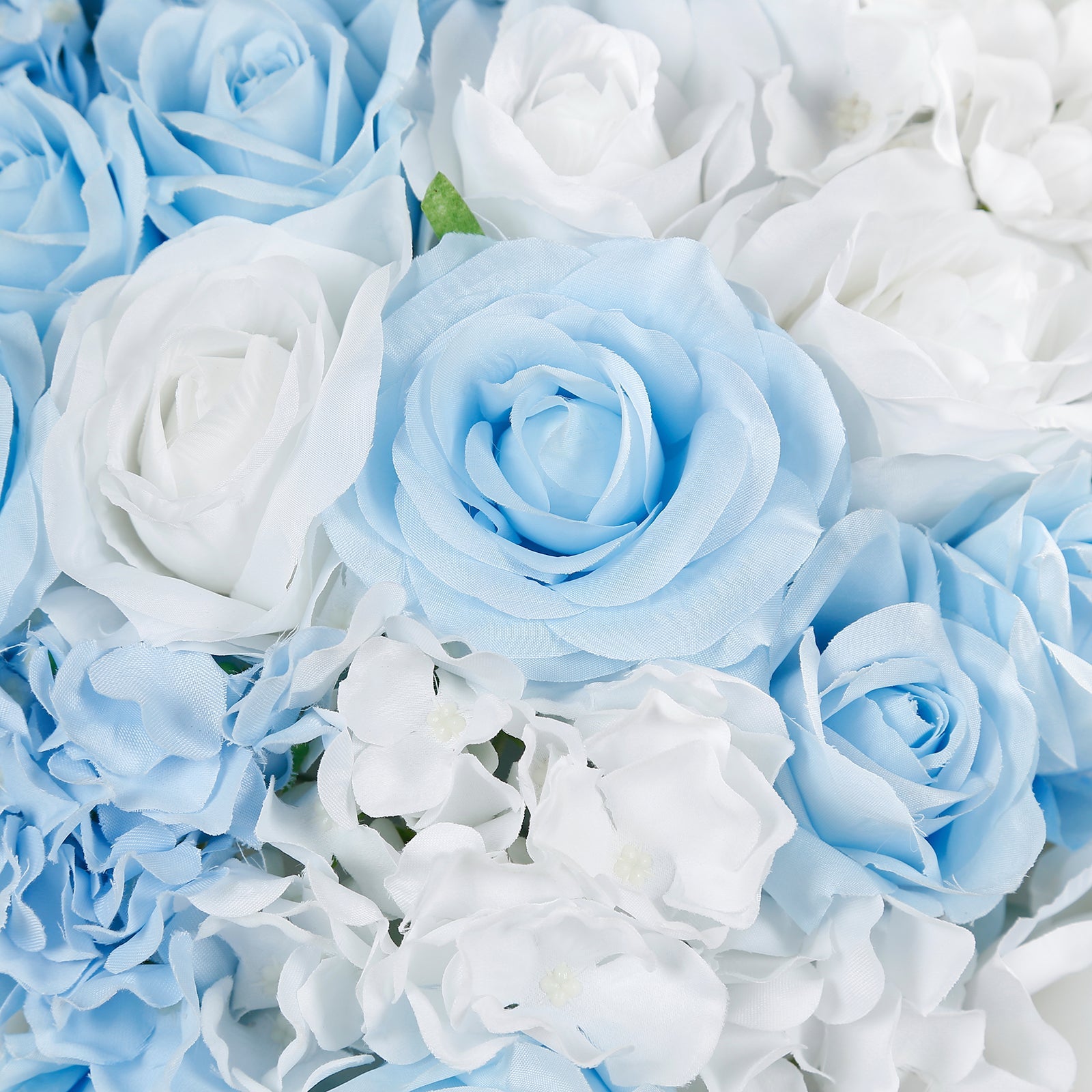 Pre-Arranged Silk Rose Wedding Centerpiece, Light Blue Artificial Rose Flower Balls Arrangement Table Decor - 20"