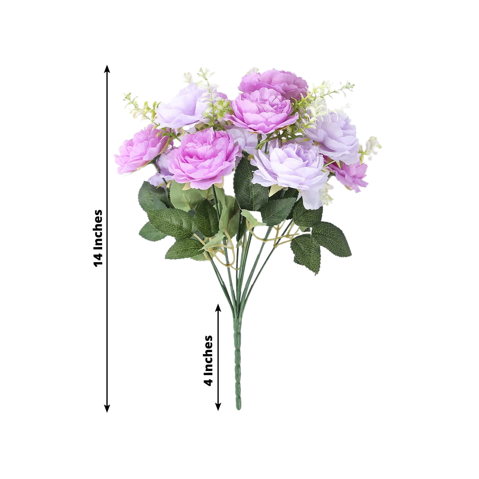 2-Pack Silk Peony Bouquet 14" Lavender Lilac – Lifelike Artificial Flower Arrangement for Vase Display, Events & Everyday Decor