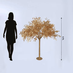 5ft Golden Faux Leaf Trees with Natural-Look Trunks – Floor Décor for Venues & Events