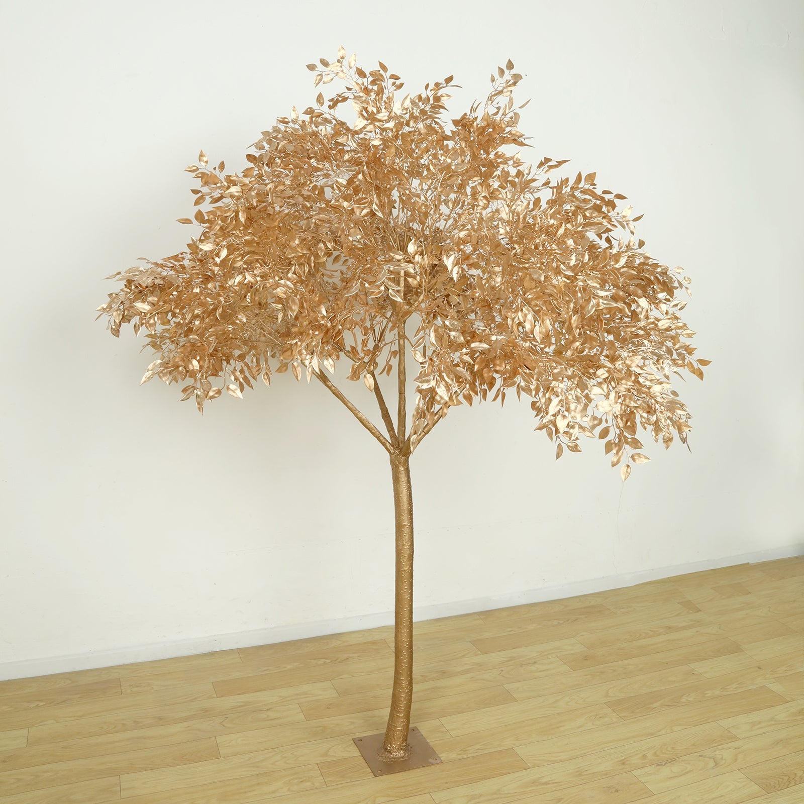 7ft Golden Faux Leaf Trees with Natural-Look Trunks – Floor Décor for Venues & Events