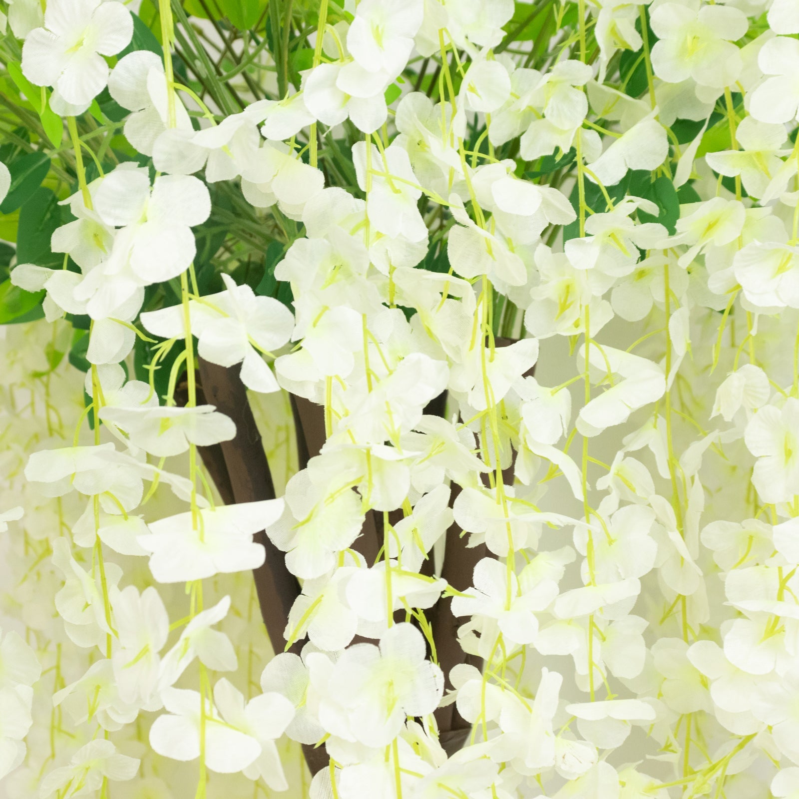 Cream Artificial Wisteria Tree – 4ft Cascading Silk Flowers with Natural Trunk for Weddings, Receptions & Event Centerpieces