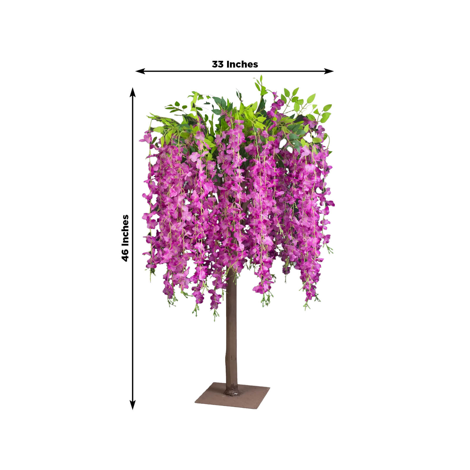 Lavender Lilac Artificial Wisteria Tree – 4ft Cascading Silk Flowers with Natural Trunk for Weddings, Receptions & Event Centerpieces