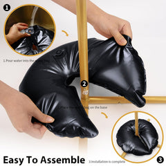 4 Pack 14" Black Water Bags – Heavy Duty Reusable PVC Fillable Base Weights for Balloon Columns & Arch Stand Support