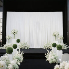 Black Heavy Duty Metal Backdrop Stand – 10ft x 20ft Pipe & Drape Adjustable Photography Background Stand with 3 Flat Steel Bases