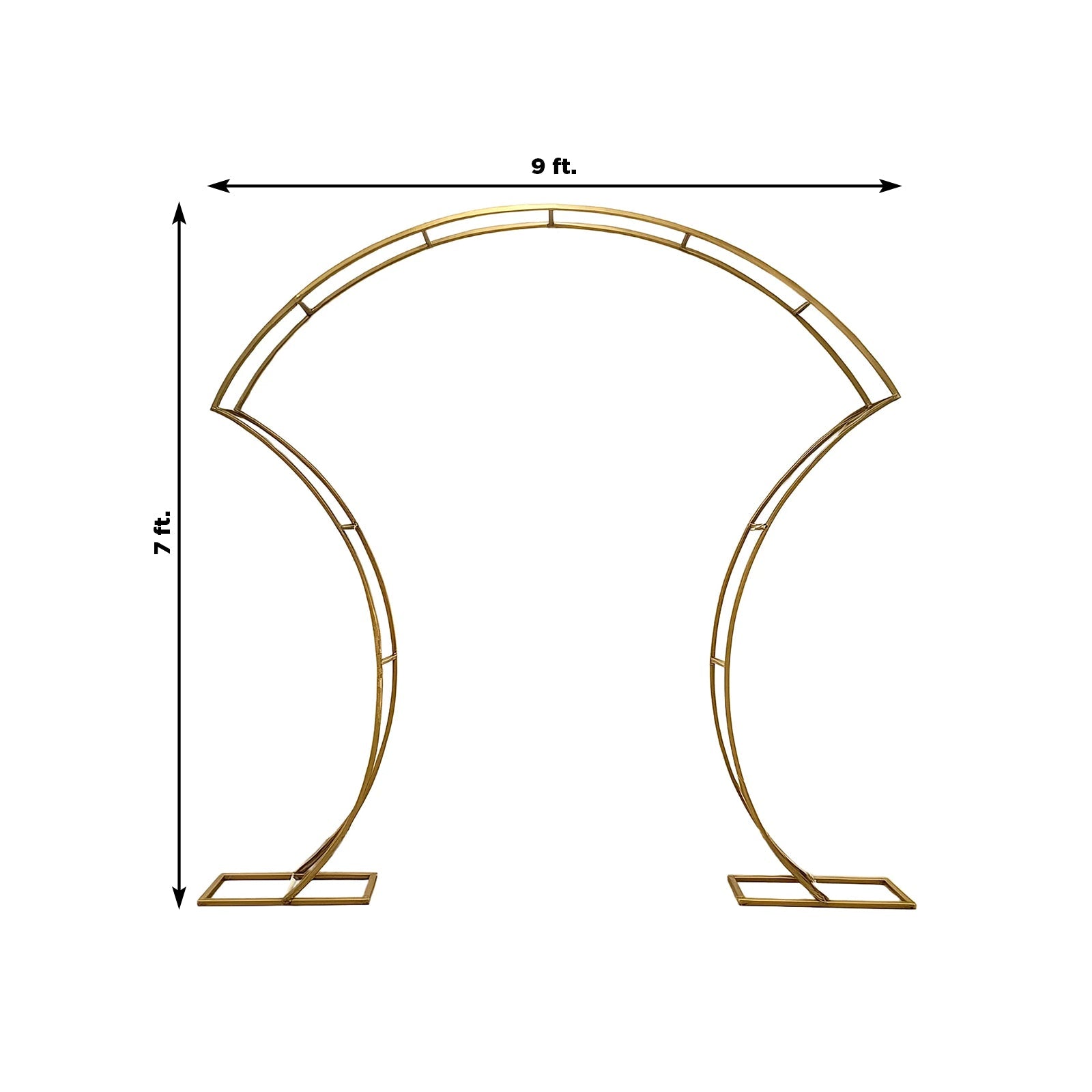 7ft Gold Double-Curved Metal Arch Frame – Backdrop, Balloon & Flower Arrangement Display Stand