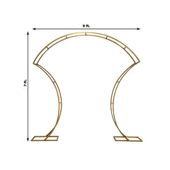 7ft Gold Double-Curved Metal Arch Frame – Backdrop, Balloon & Flower Arrangement Display Stand