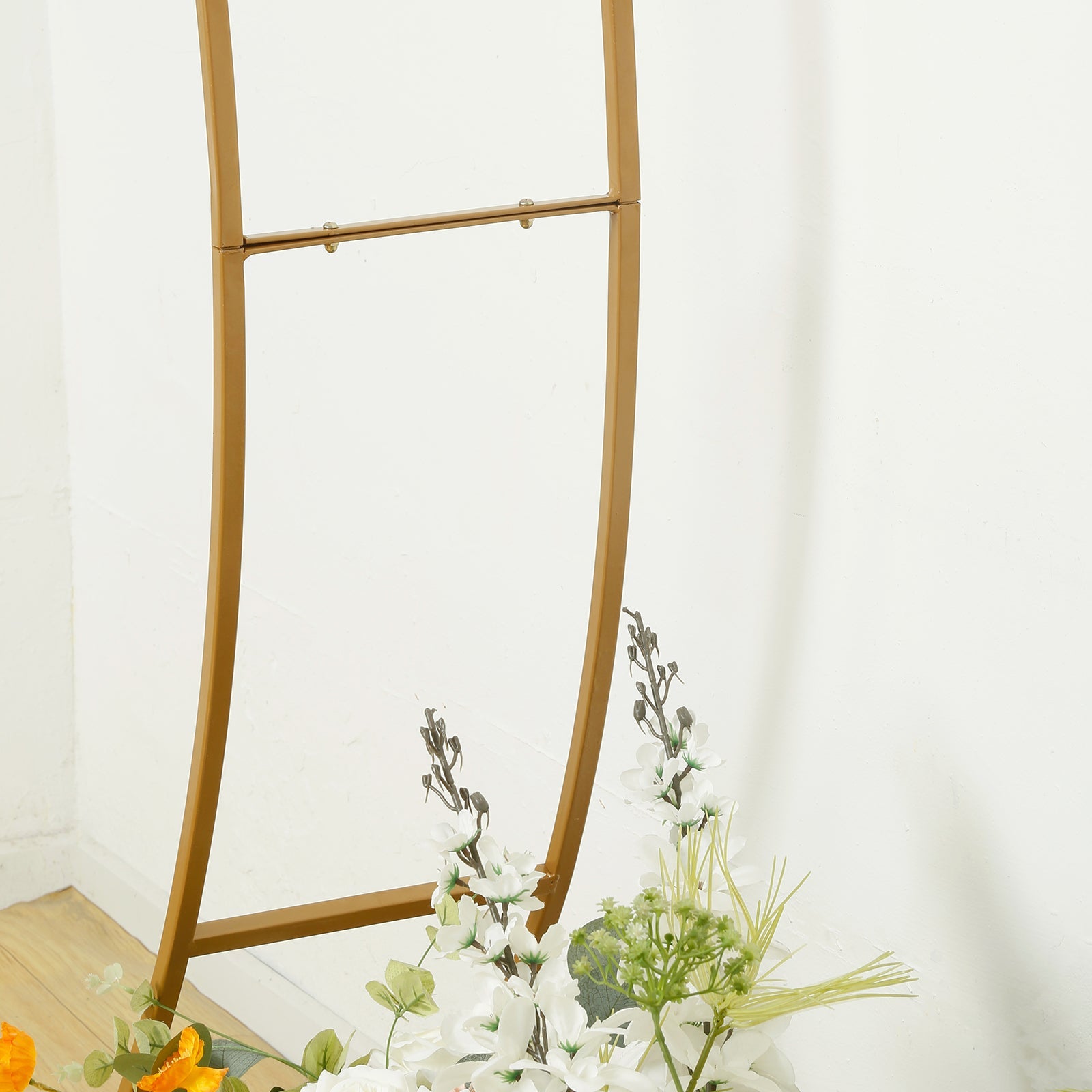 7ft Gold Double-Curved Metal Arch Frame – Backdrop, Balloon & Flower Arrangement Display Stand
